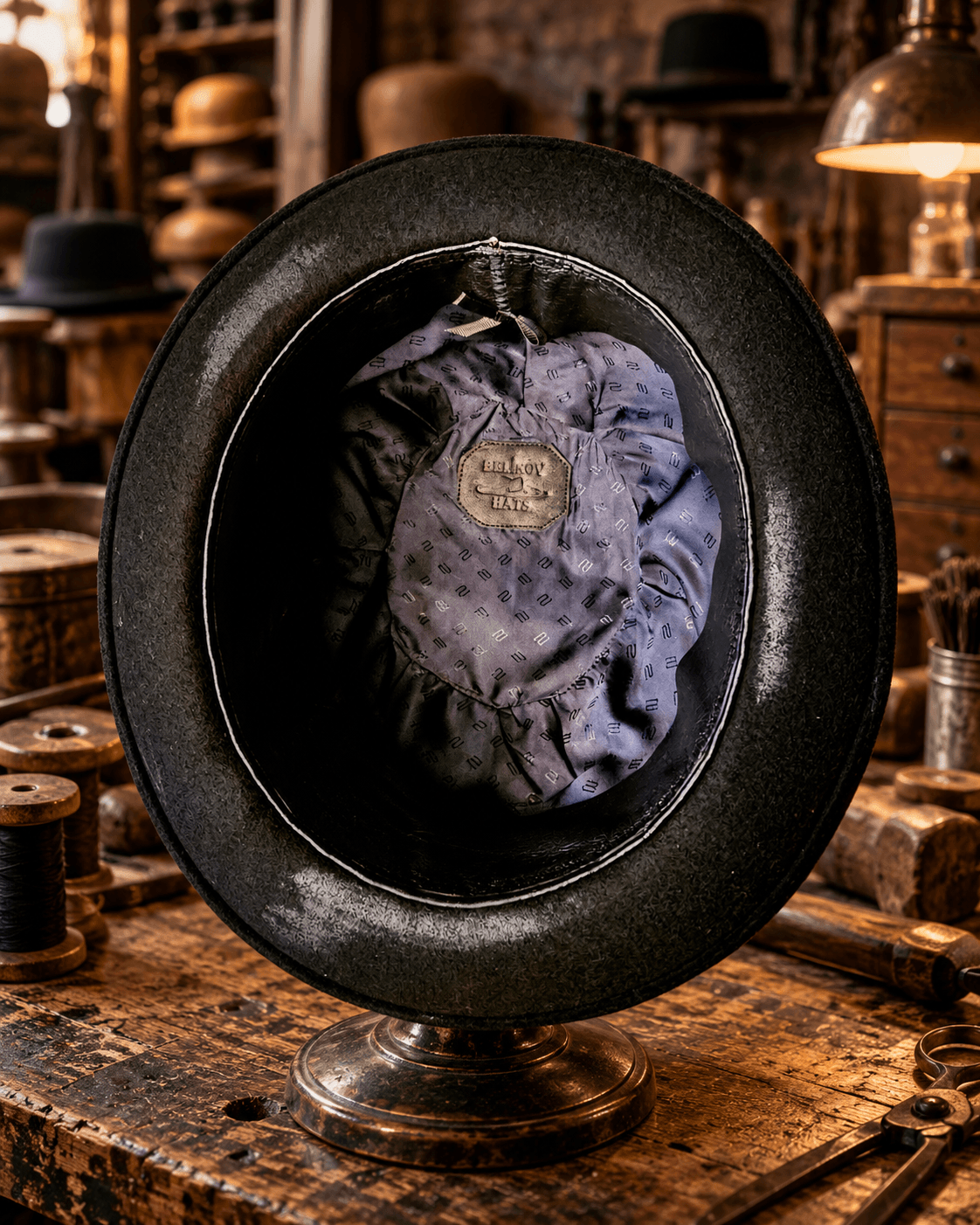Pork Pie Skull Black — Belikov Hats